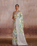 Mananya Rangkat Silver authentic Jaal Saree  Kora