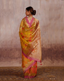 Nitya Golden Zari Stripe Pattern Saree Kora