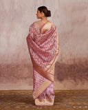 Nitya Silver Gold Stripe Saree  Kora