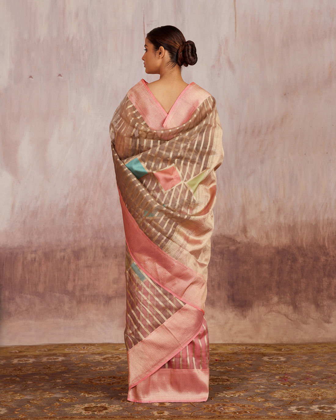 Nitya Stripe Weave Saree Kora