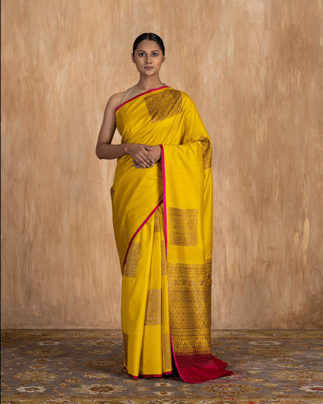 Tatvika Geometrical Handwoven Saree Raw Silk