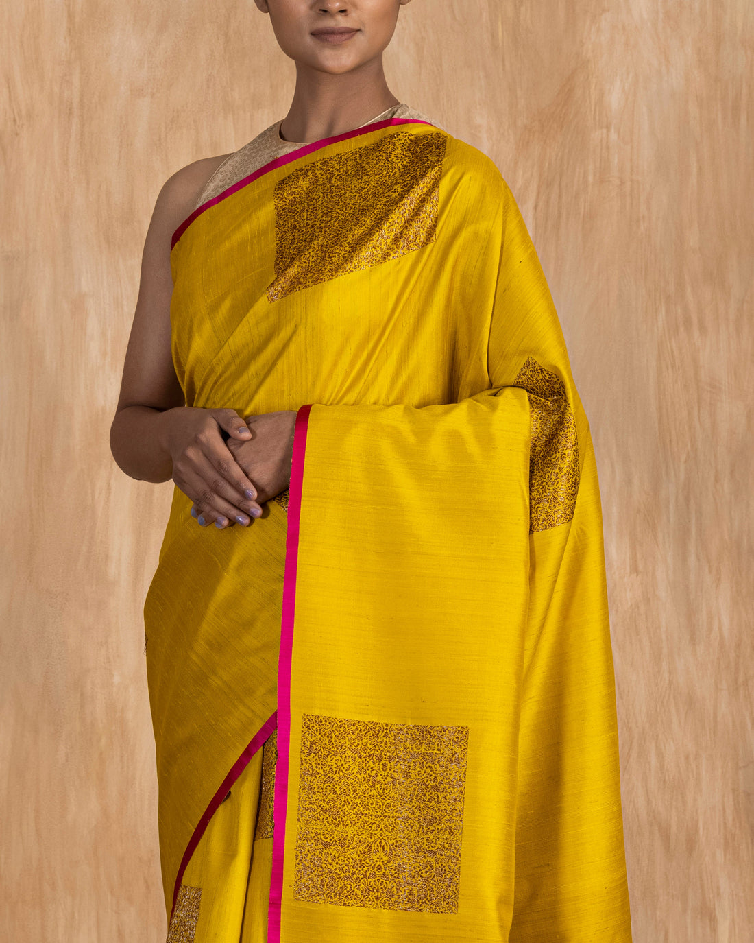 Tatvika Geometrical Handwoven Saree Raw Silk