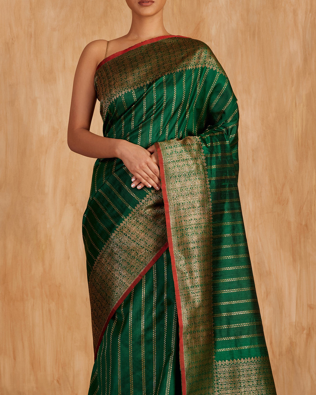 Nitya Stripe Weave Saree Pure Raw Silk