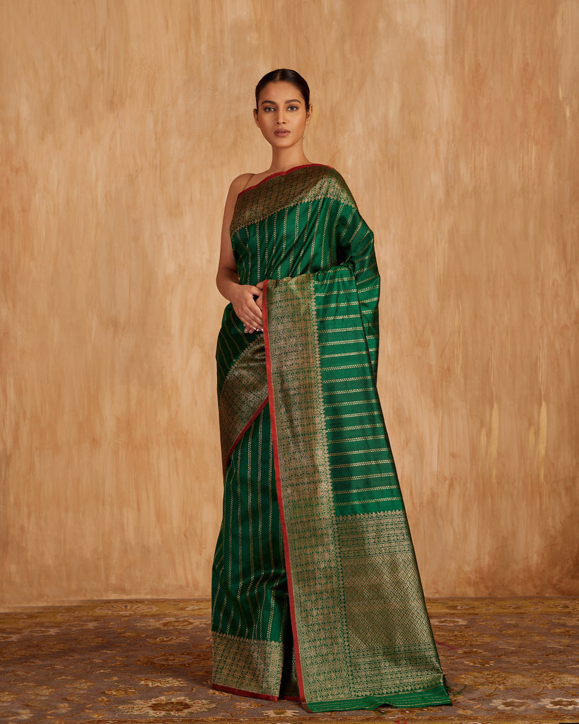 Nitya Stripe Weave Saree Pure Raw Silk