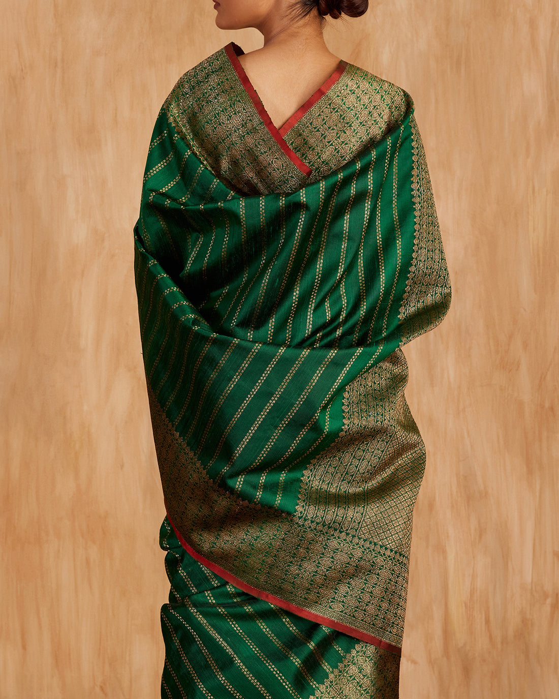 Nitya Stripe Weave Saree Pure Raw Silk