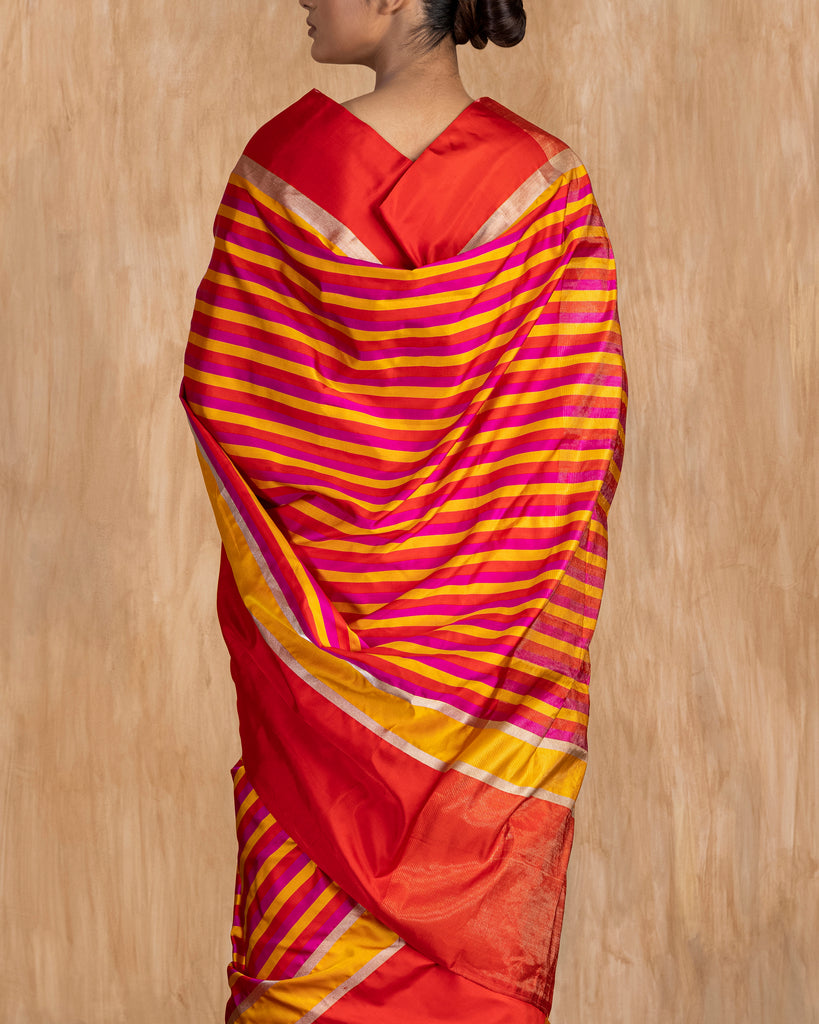 Nitya Stripe Weave Saree Satin