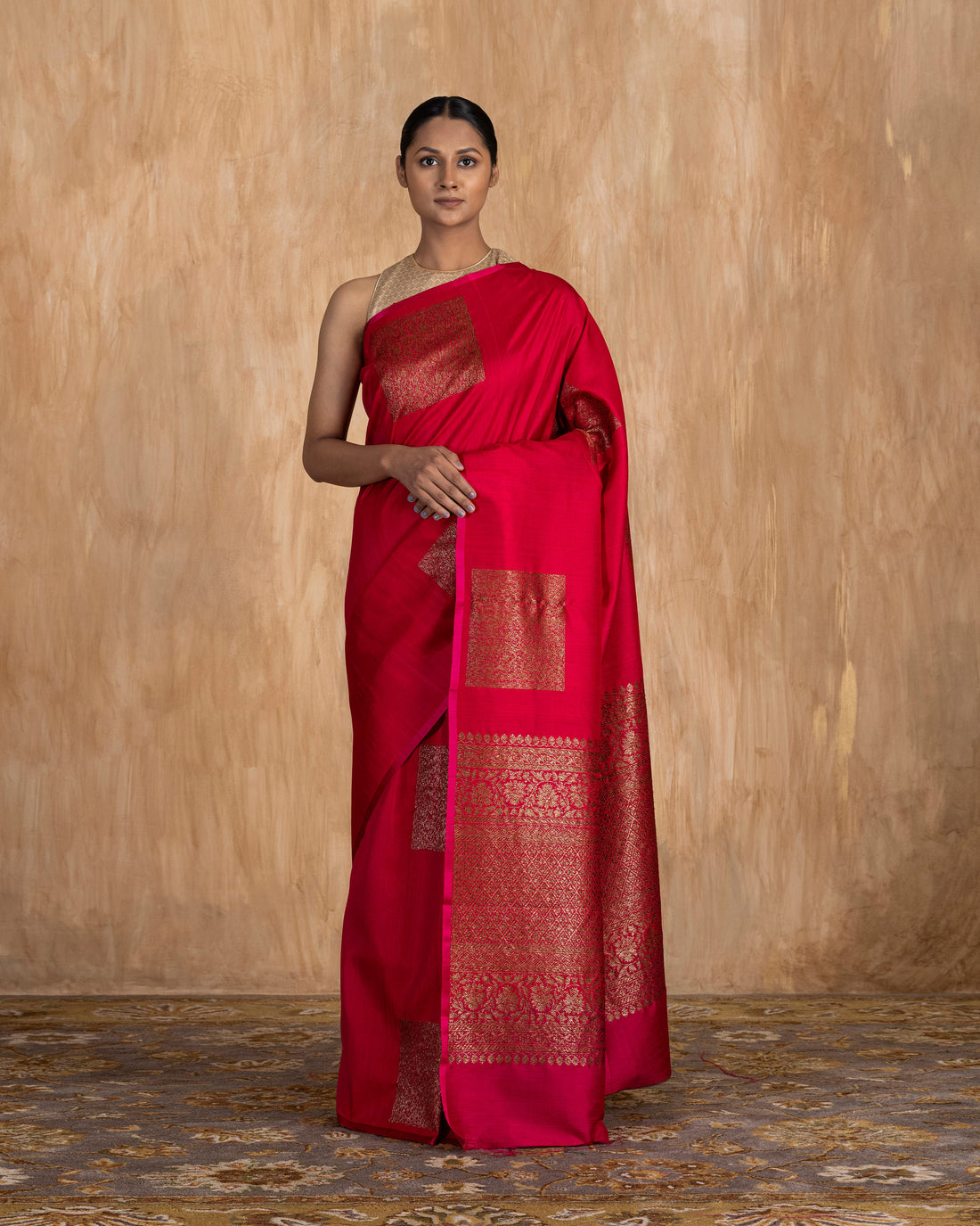 Tatvika Geometrical Handwoven Saree Raw Silk
