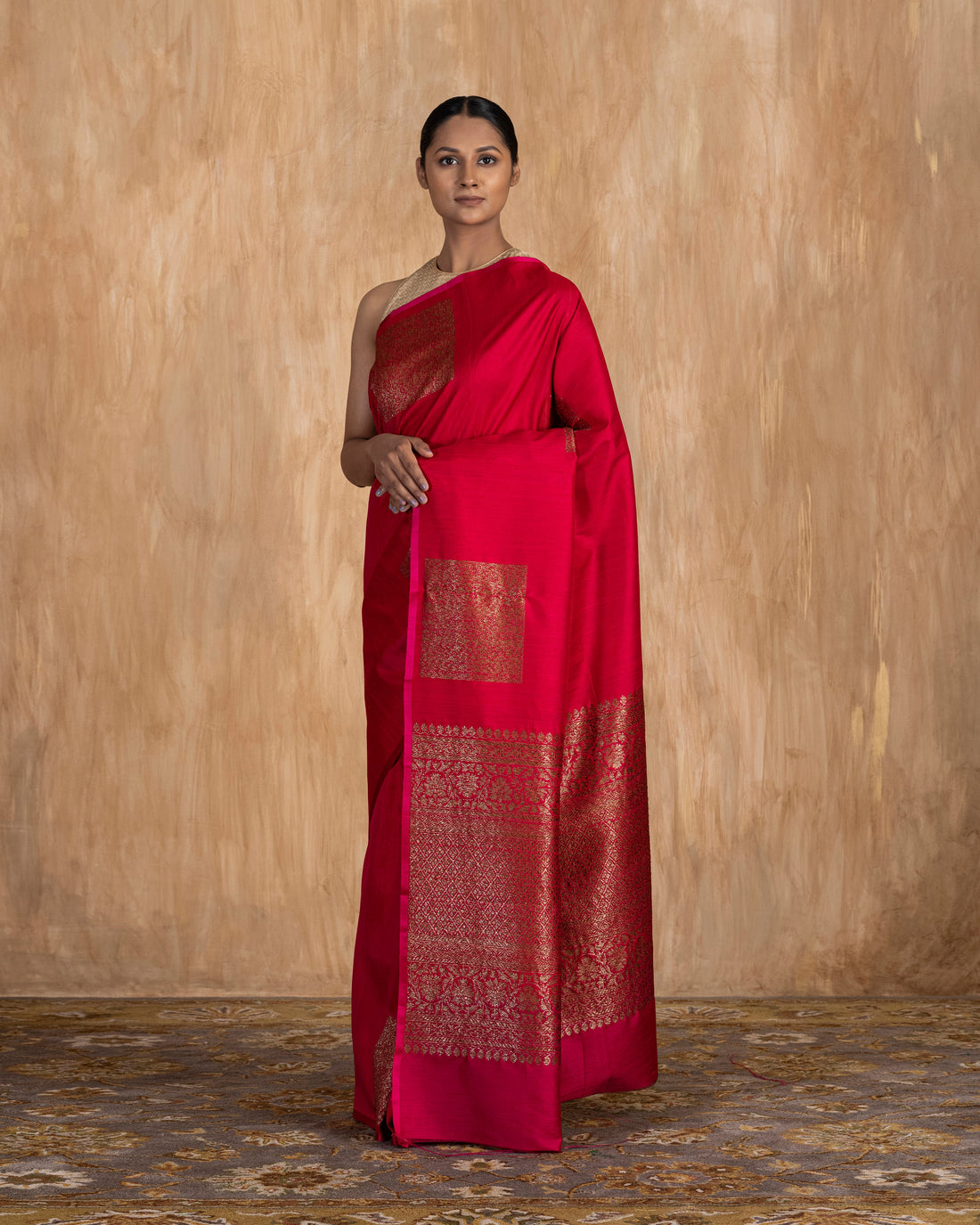 Tatvika Geometrical Handwoven Saree Raw Silk