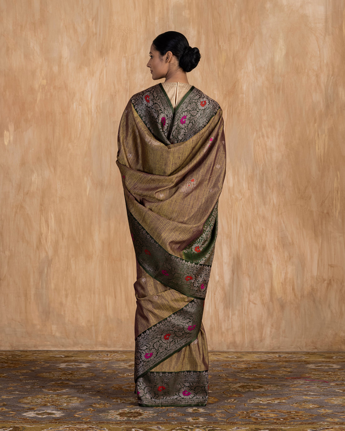 Lavani Buti Handwoven Saree Raw Silk