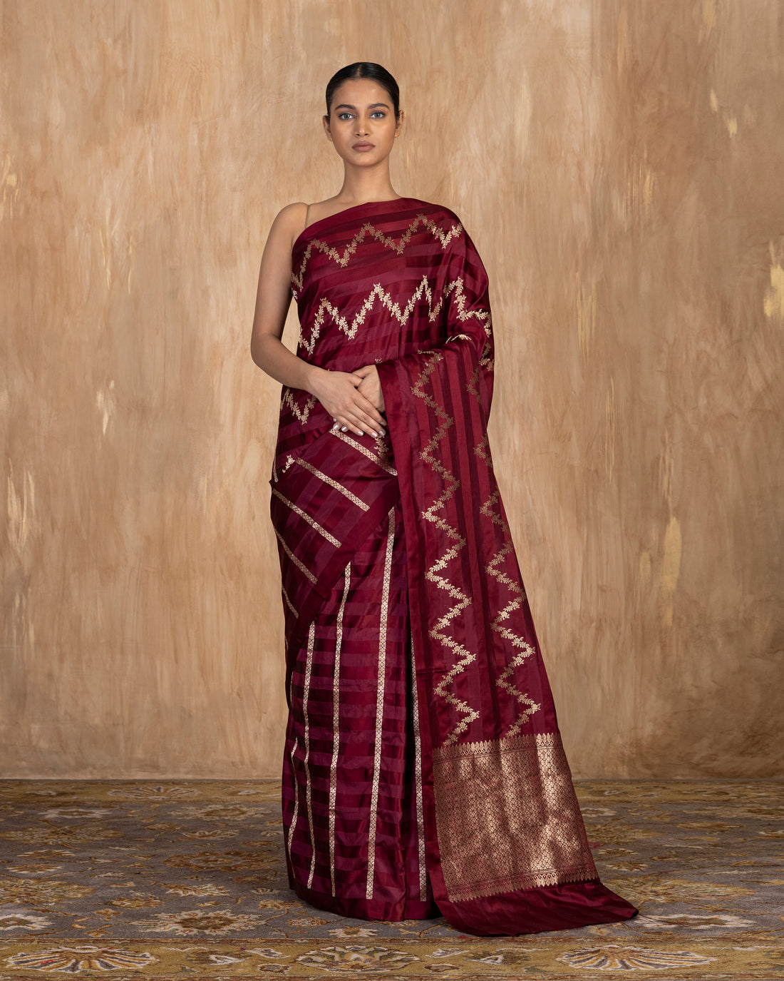 Nitya Stripe Weave Saree Satin