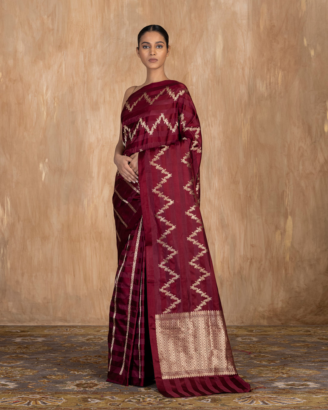 Nitya Stripe Weave Saree Satin