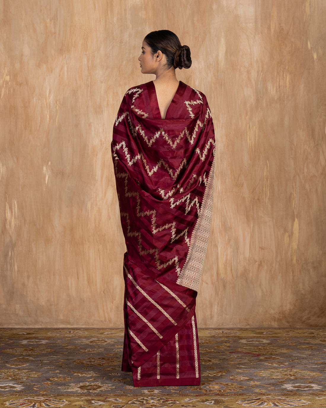 Nitya Stripe Weave Saree Satin