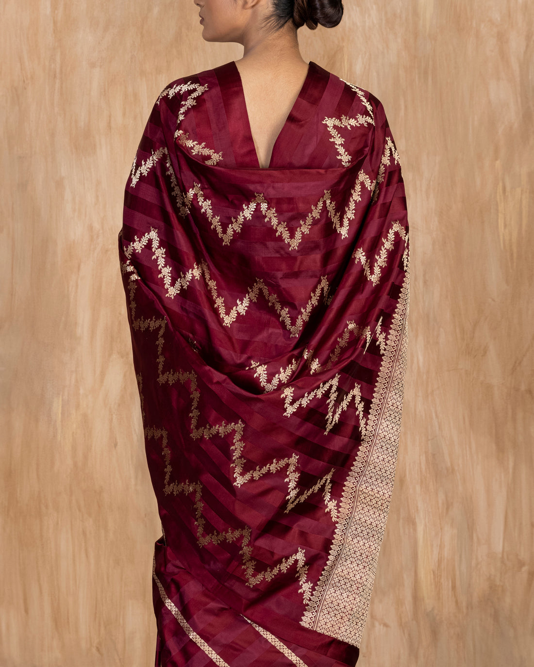 Nitya Stripe Weave Saree Satin