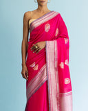 Rani Pink Silk Saree