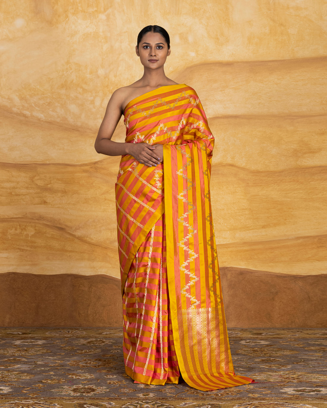 Nitya Stripe Weave Saree Satin