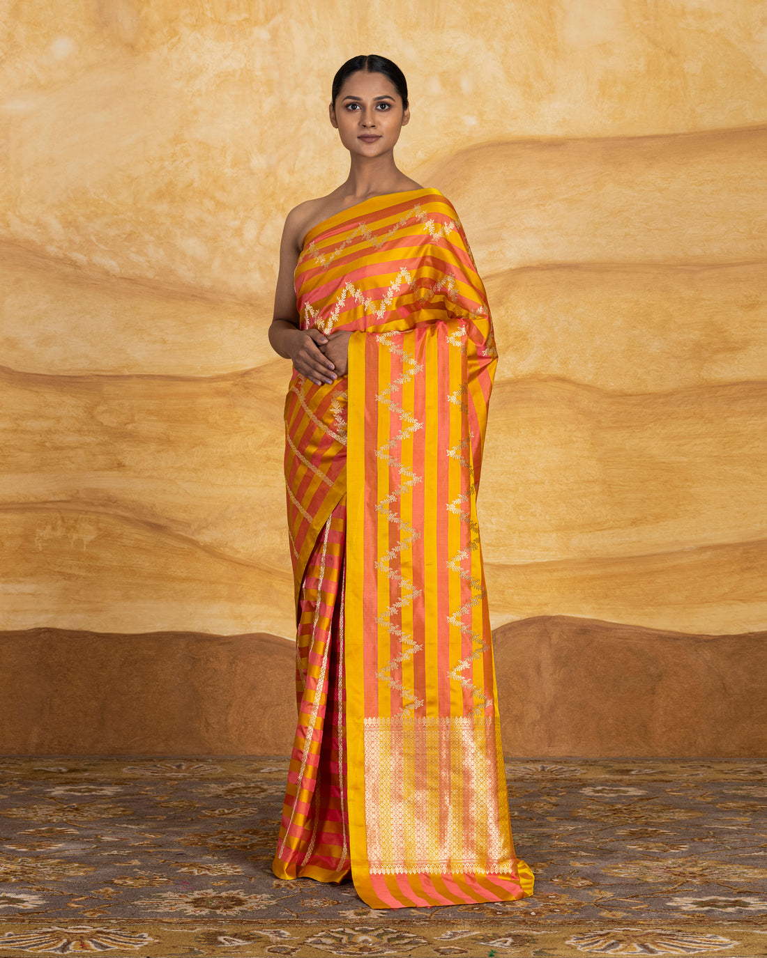 Nitya Stripe Weave Saree Satin