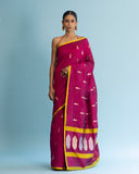 Rani Pink Contrast Saree