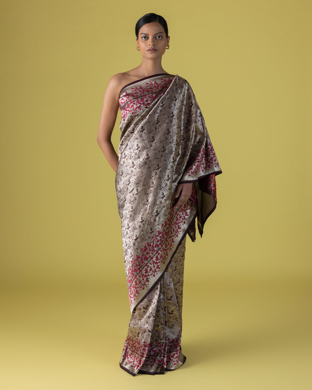 Fragmented Grid Zari Brocade