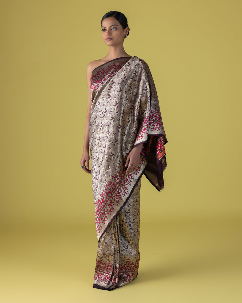 Fragmented Grid Zari Brocade