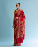 Vermillion Bloom Crape Saree