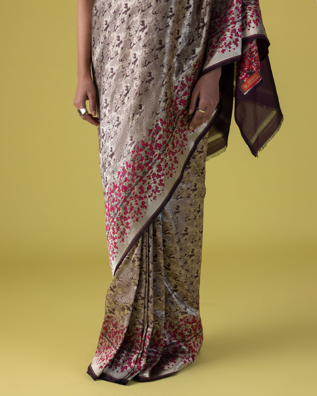 Fragmented Grid Zari Brocade