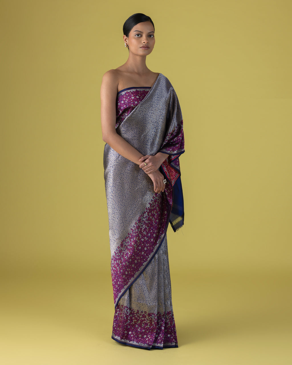 Micro Grid Zari Brocade