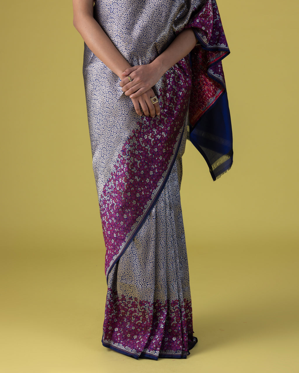 Micro Grid Zari Brocade