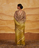 Stripe Weave Hand Dyed Saree Kora