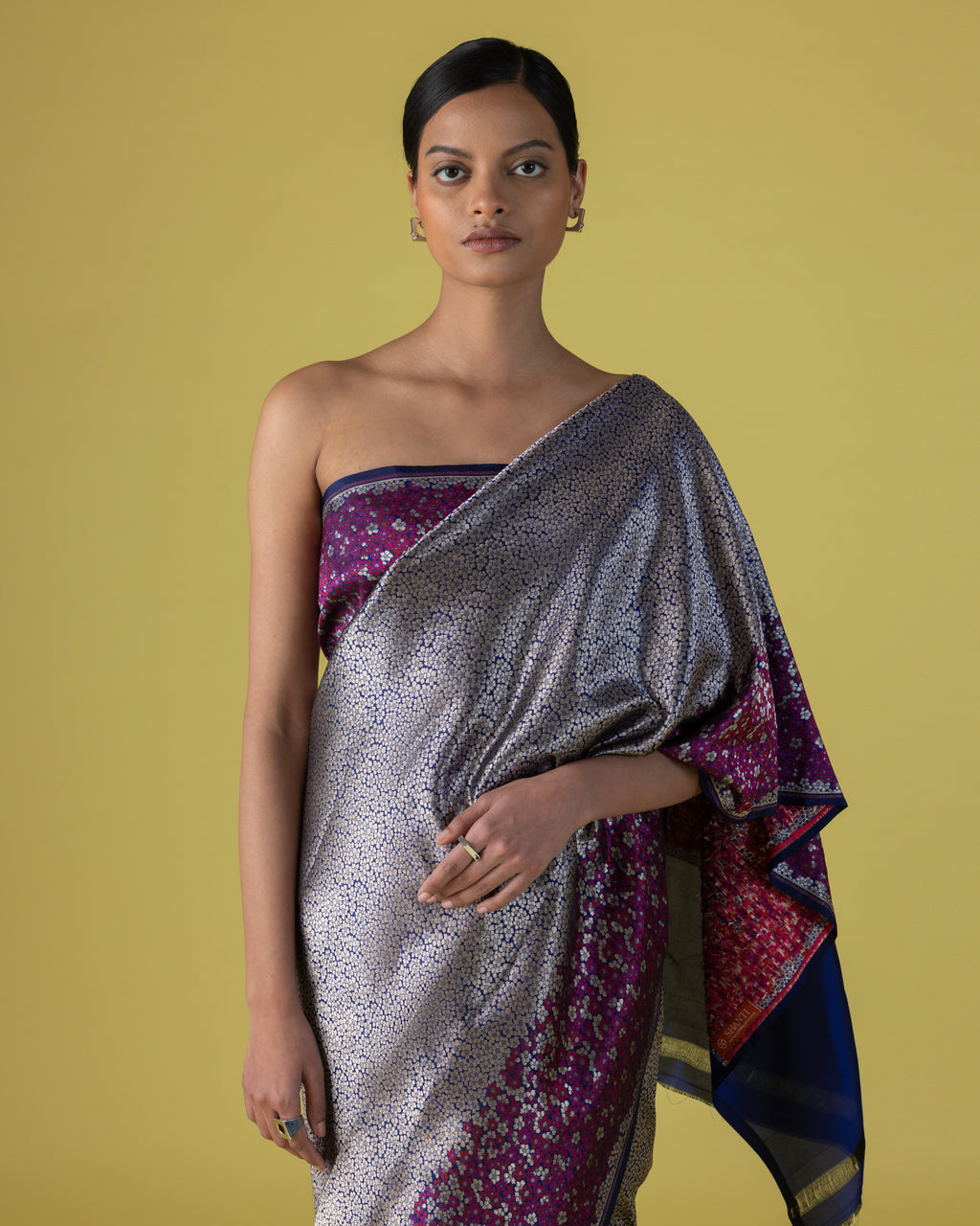 Micro Grid Zari Brocade