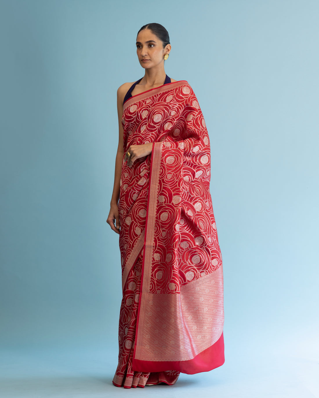 Red Swirl Saree