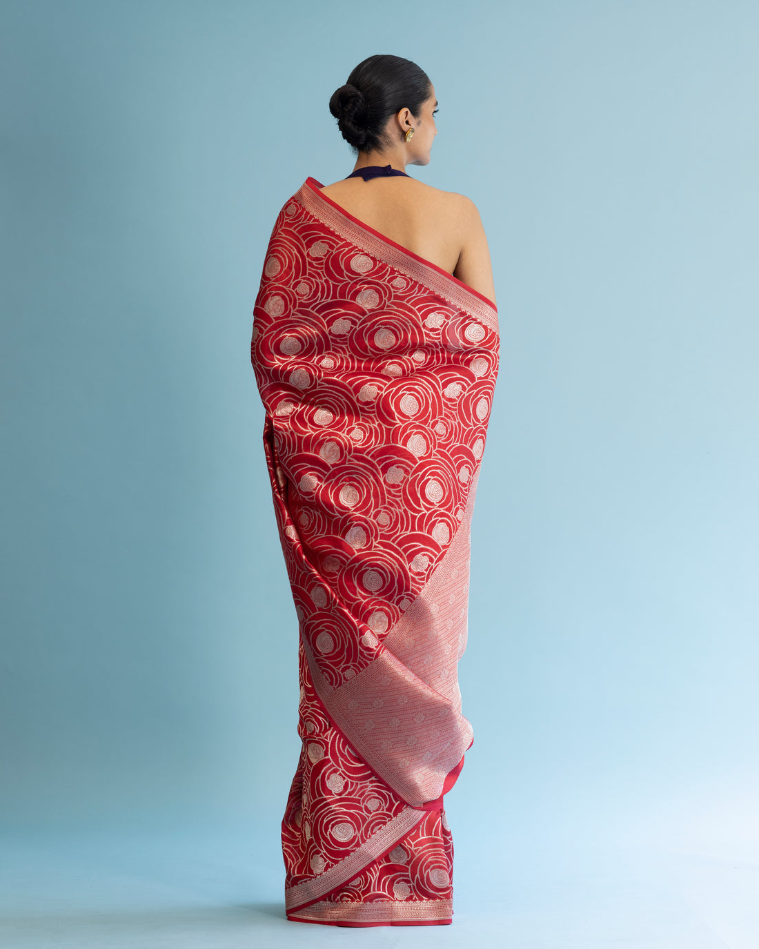 Red Swirl Saree