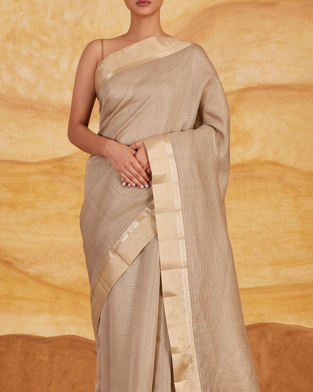 Stripe Weave Saree  Chanderi