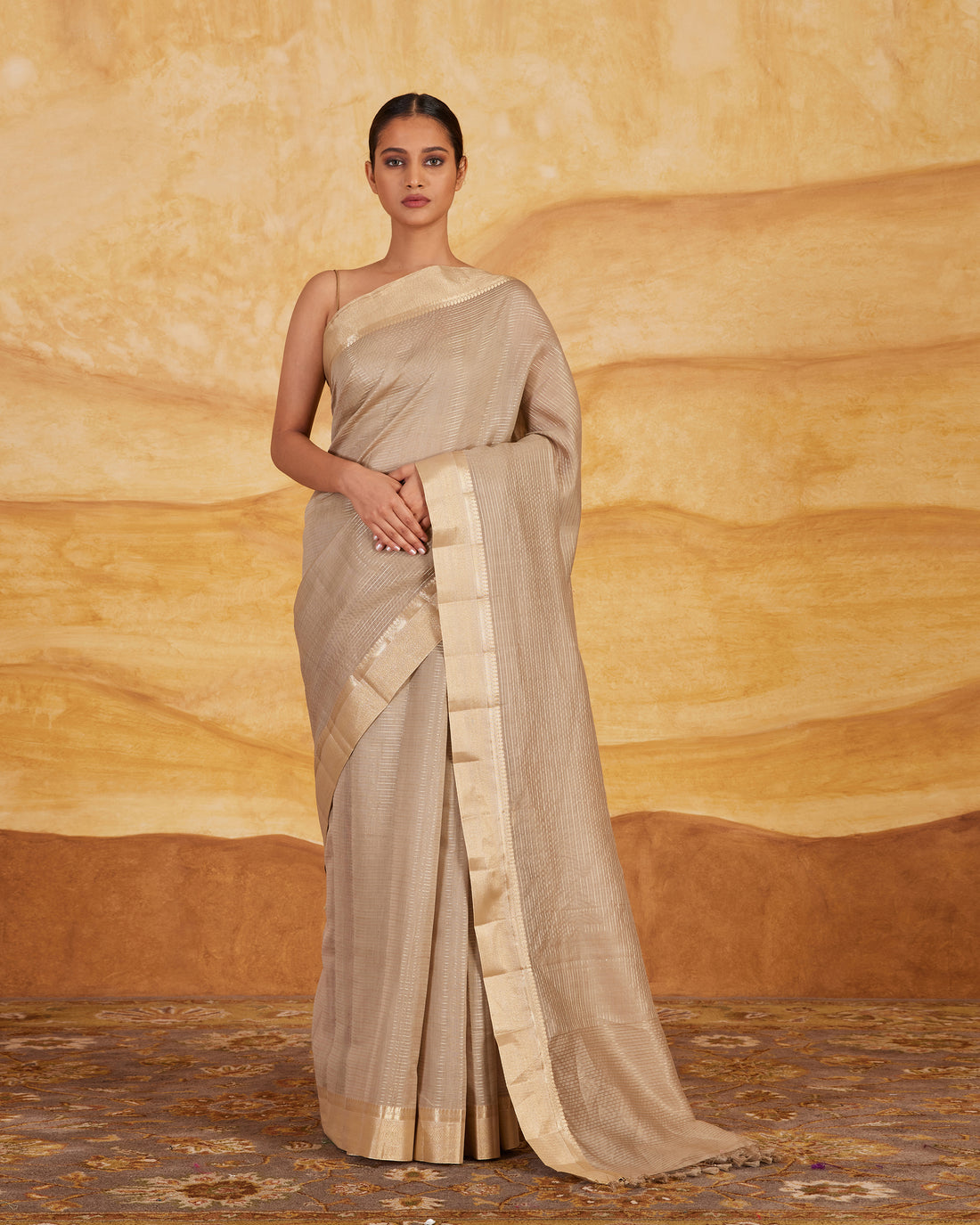 Stripe Weave Saree  Chanderi