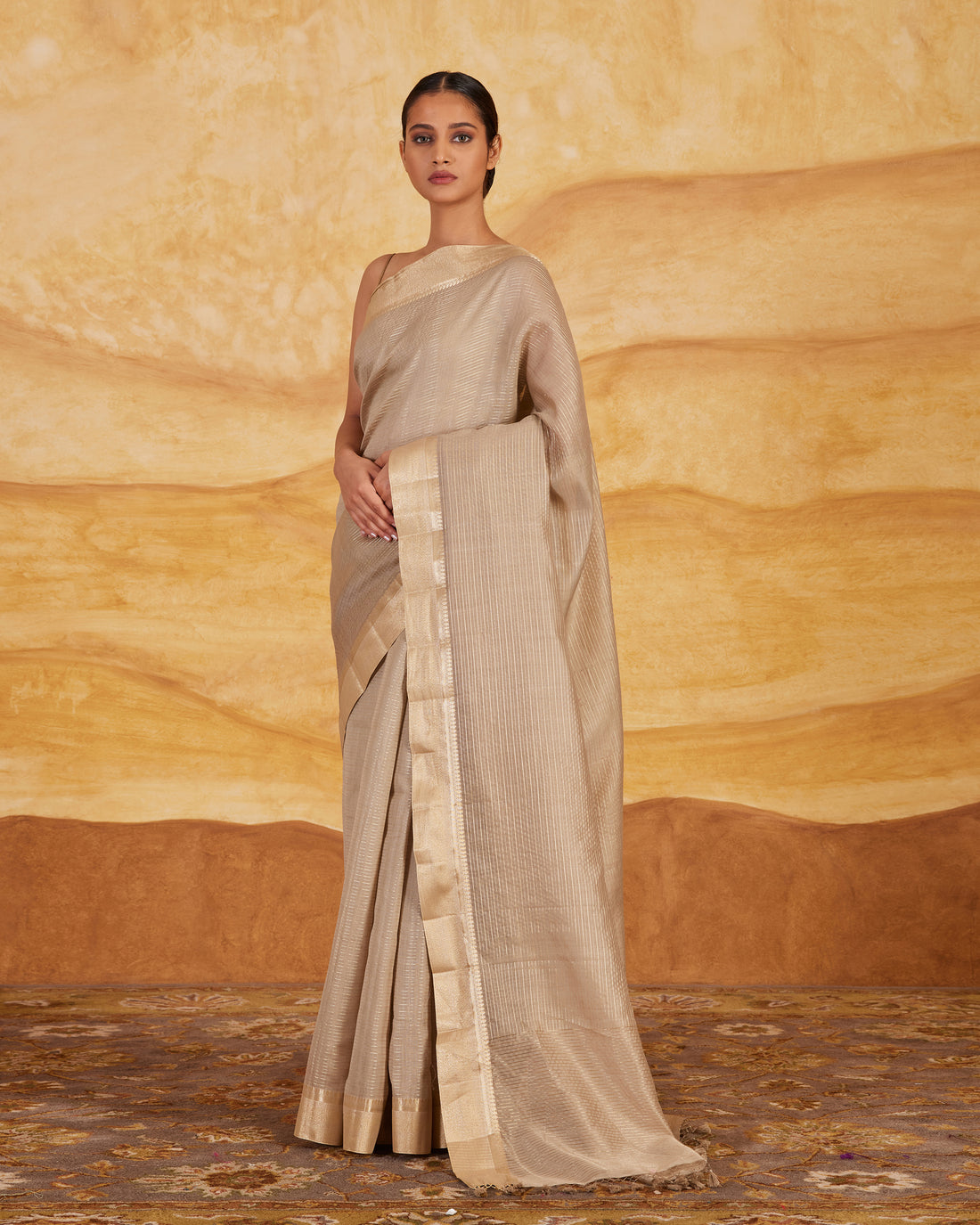 Stripe Weave Saree  Chanderi