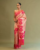 Pink Floral Saree