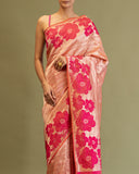 Pink Floral Saree