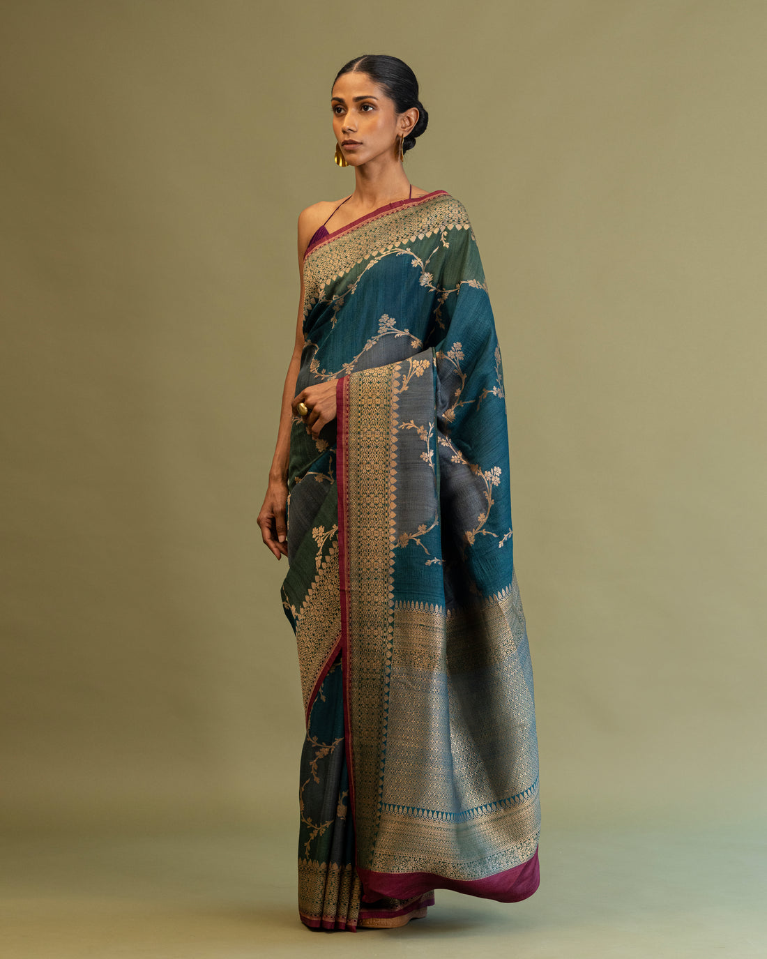 Saree Pure Tusser-Georgette