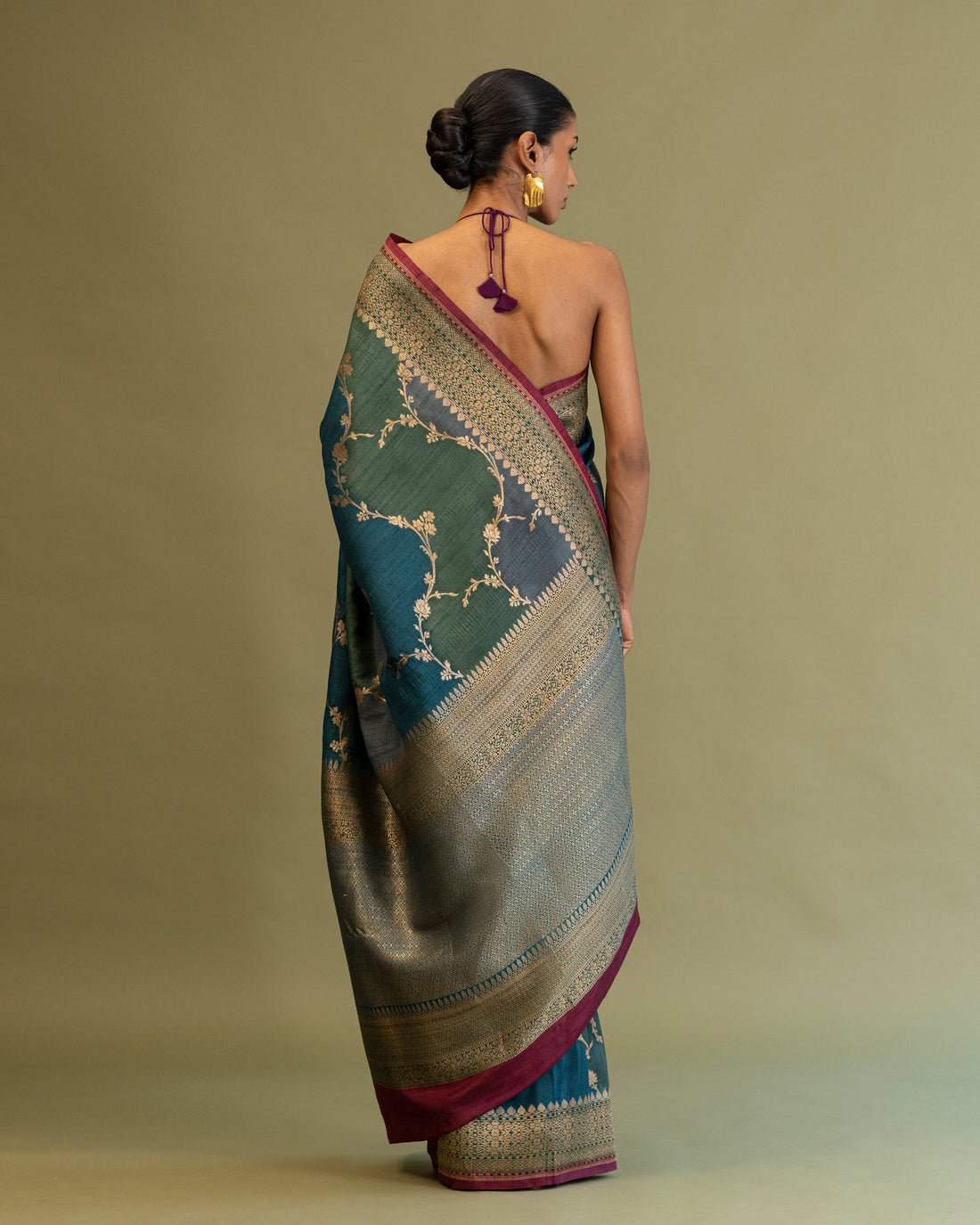 Saree Pure Tusser-Georgette