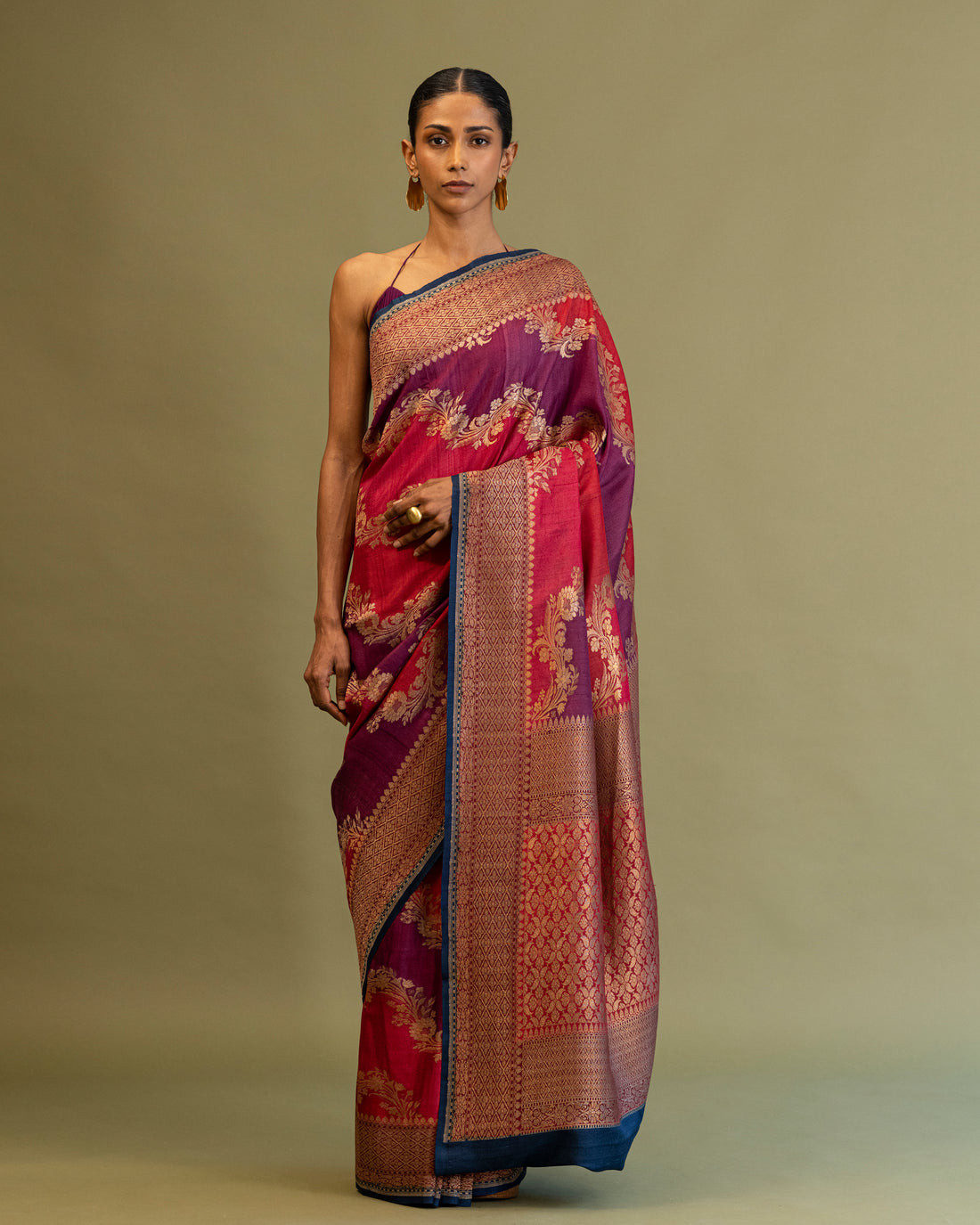 Saree Pure Tusser-Georgette