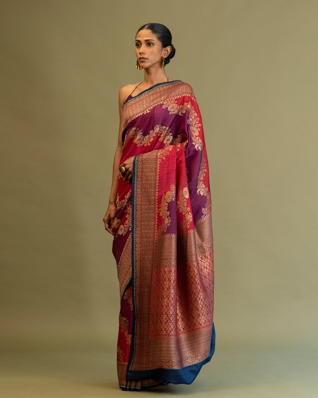 Saree Pure Tusser-Georgette