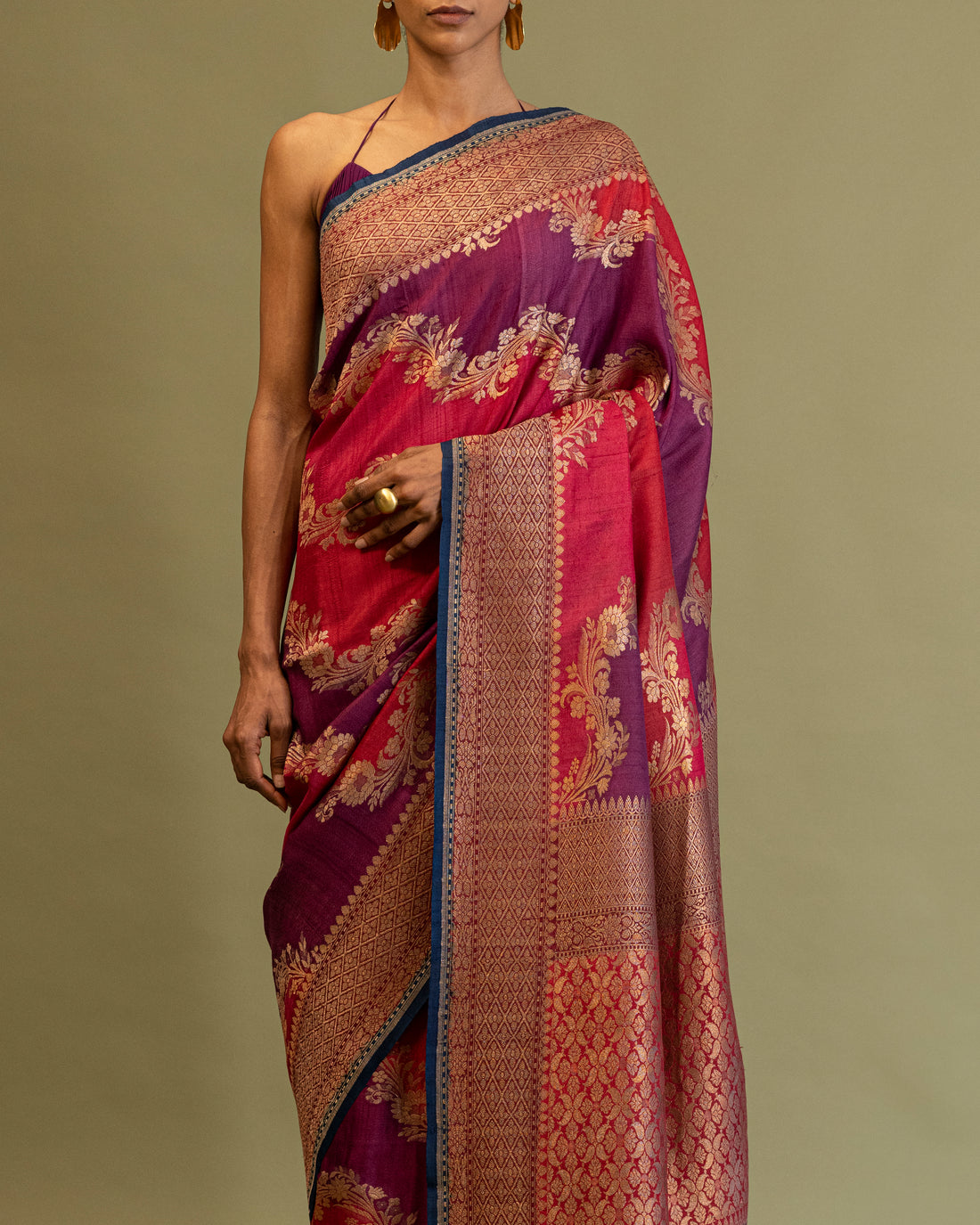 Saree Pure Tusser-Georgette