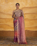 Stripe Weave Hand Dyed Saree Kora