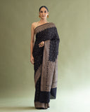 Charcoal Crape Saree