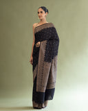 Charcoal Crape Saree