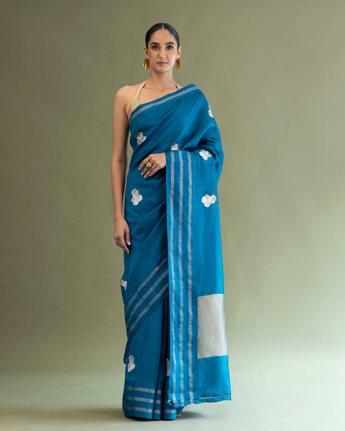 Cerulean Antique Zari Saree