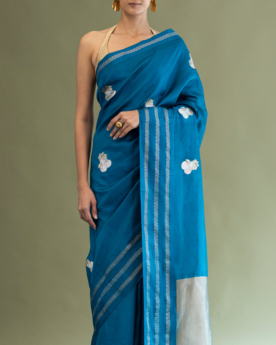 Cerulean Antique Zari Saree