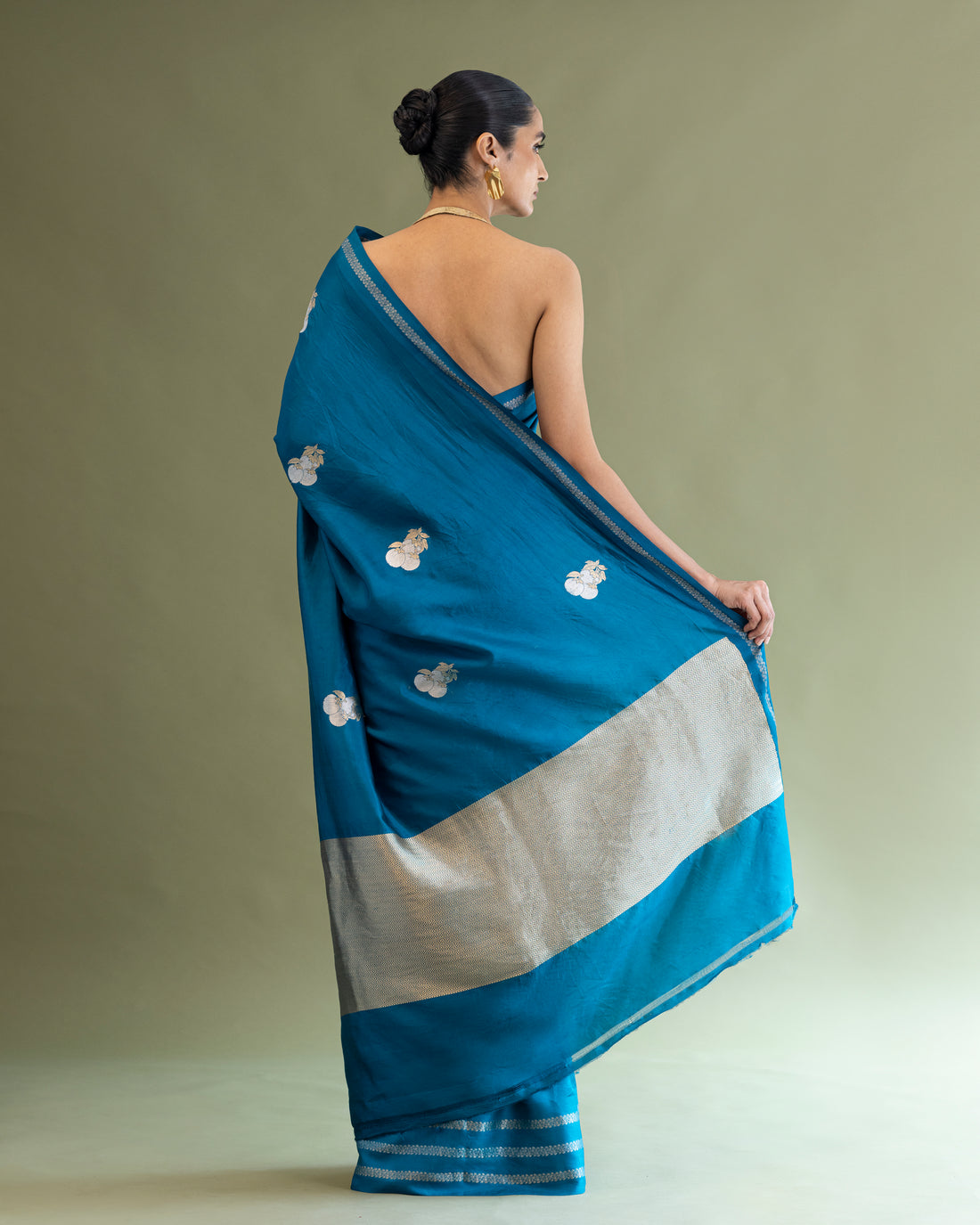 Cerulean Antique Zari Saree
