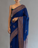 Cobalt Matka Silk Saree