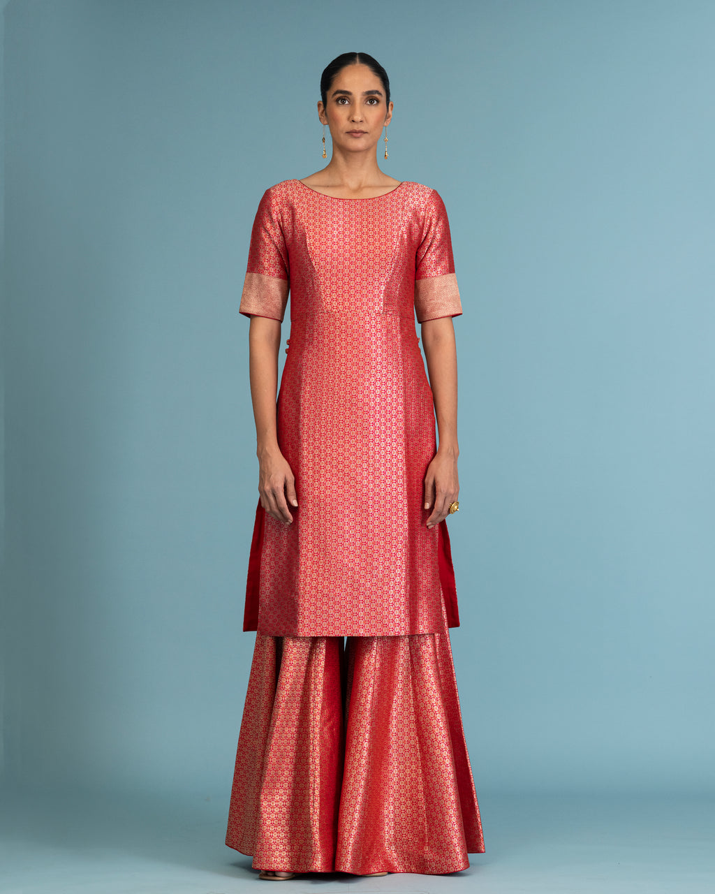 Red Brocade Sharara