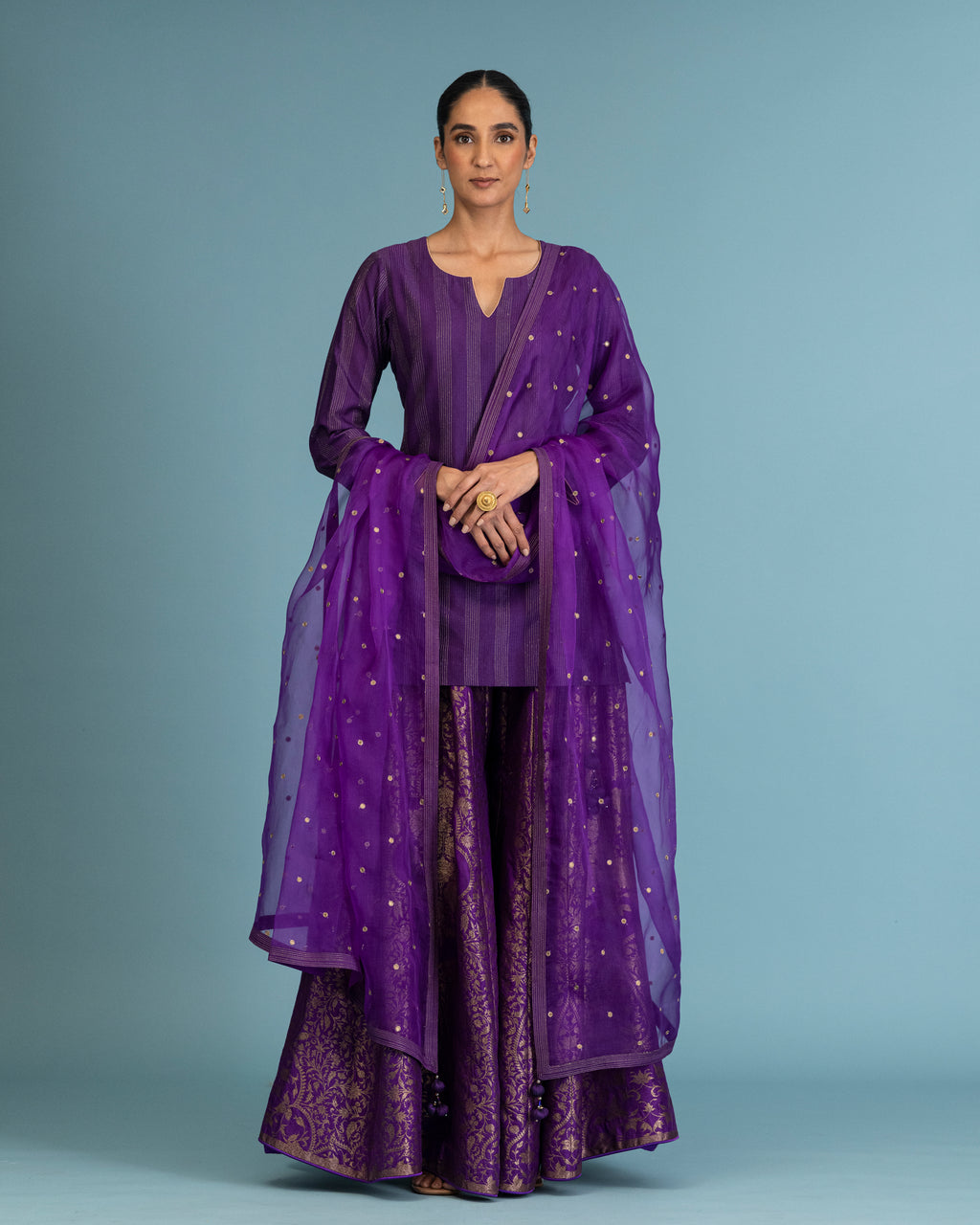 Plum Silk Sharara